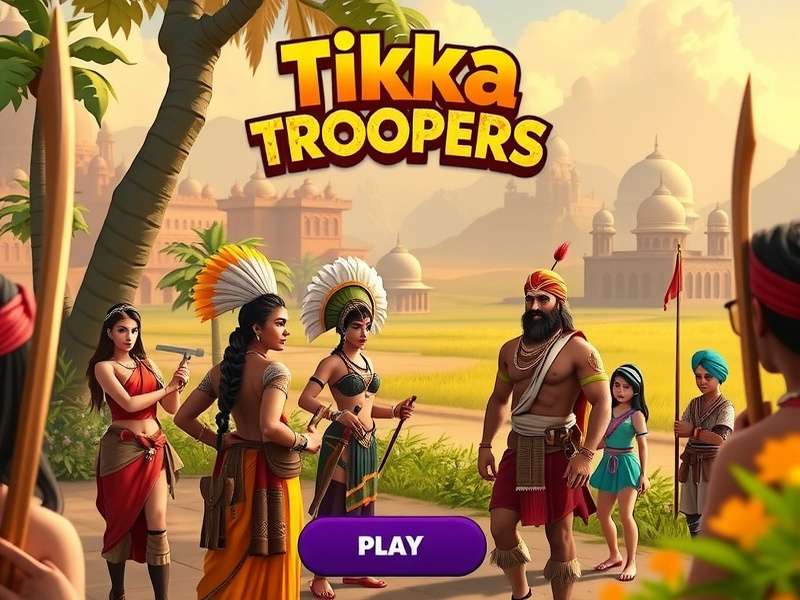 Tikka Troopers gameplay screenshot showing Indian-themed battlefield
